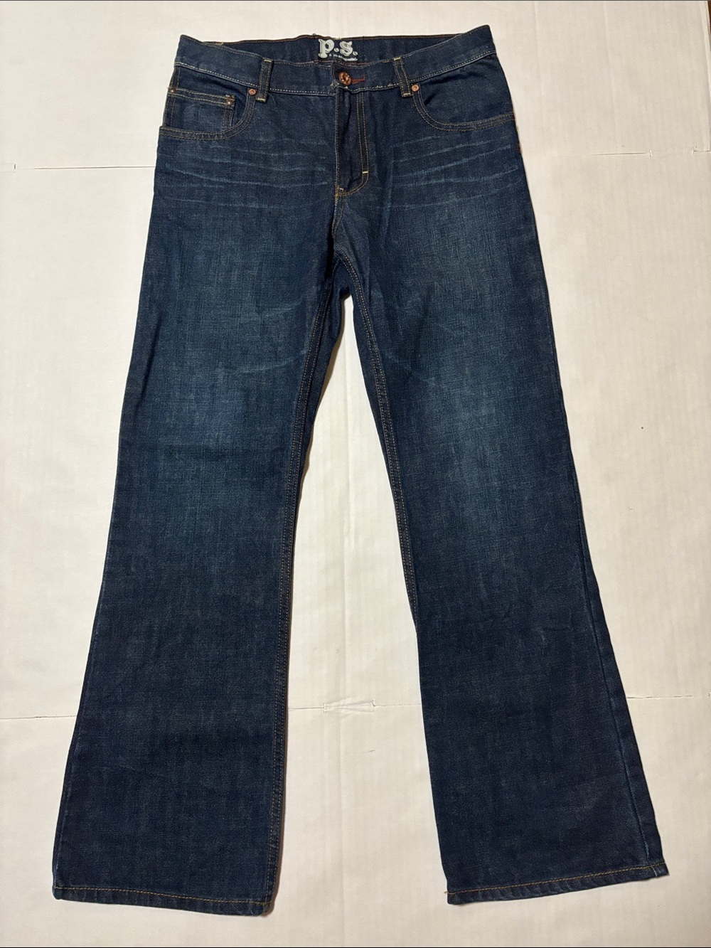 P.S by Aeropostale Dark Wash Flare Jeans 12H Adjustable Waist Casual Classic